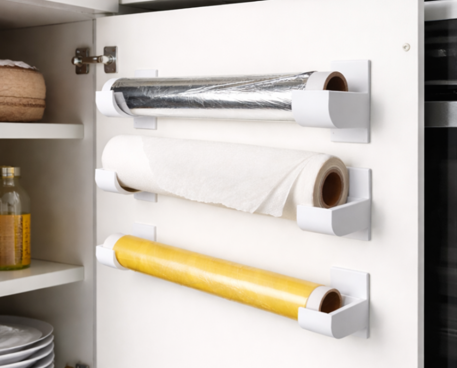 Uchwyt na rolki z papierem do pieczenia i folią aluminiową – Model A